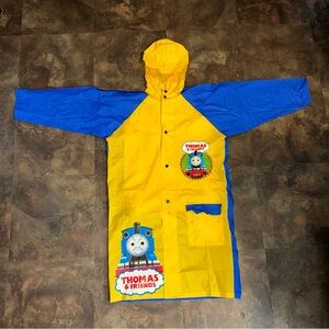 Thomas & Friends kids size 10 rain jacket hoodie 100% pvc back pack cover READ